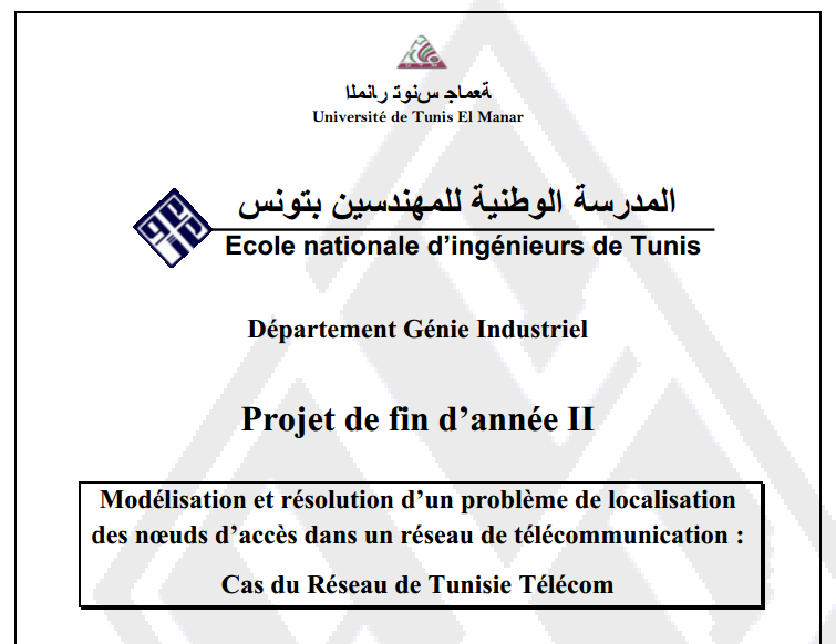 rapport de stage tunisie telecom ccl gratuit